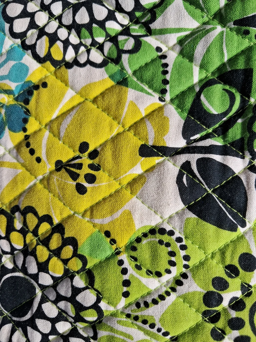 EUC Vera Bradley Green & Teal Leaf-Print Tote Detachable Chain Strap Purse - Picture 11 of 14